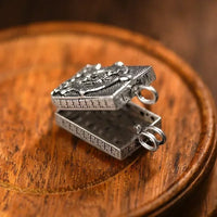 Vintage Square Pendant 925 Silver Fresh Lotus Flower Necklace Openable Can Open Creative Neutral Style Keel Chain Jewelry Gift