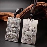 Twelve Zodiac Tiger Dragon Necklace For Men Jewelry Retro Patron Buddha Pendant Male Lucky Blessing Anniversary Accessories