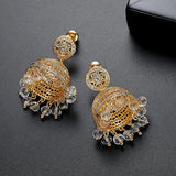 Gypsy Jewelry Retro Ethnic Indian Jhumka Crystal Small Bells Beads Drop Tassel Earrings Women Bohemian Statement Jhumki Tribal