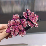 Fashion Acrylic Zircon Flower Hairpin Hair Accessories For Women Retro Elegant Duck Mouth Clip Headwear Ethnic Girl Jewelry Gift