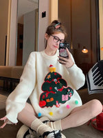 Round Neck Christmas Sweater for Women 2025 New Winter Lazy Heavy Industry Knitted Sweater