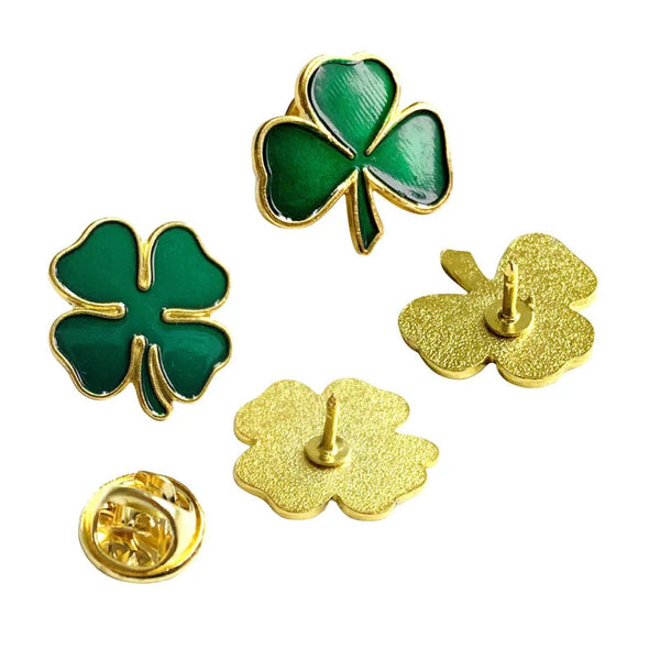 Wholesale clover badge four-leaf clover oil-drip paint brooch pendant accessories St. Patrick's Day gift jewelry corsage