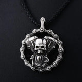 Retro Devil Mask Pendant Japanese Samurai Style Punk Pendant Necklace Men's Gothic Halloween Jewelry Gift
