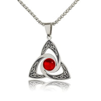 Exquisite Stainless Steel Pattern Witch Knot Pendant Necklace Celtic Knot Lucky Jewelry Christmas Gift for Friends and Family