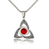 Exquisite Stainless Steel Pattern Witch Knot Pendant Necklace Celtic Knot Lucky Jewelry Christmas Gift for Friends and Family