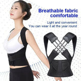 Male and female back support posture corrector - shoulder straightener with adjustable full back support posture strap