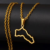 Anniyo Kurdistan Pendant Chain Necklaces for Women Men Stainless Steel Jewelry @319101