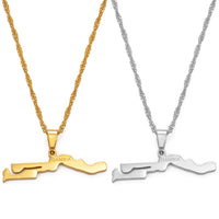 Anniyo  Gambia Map Pendant Necklaces African Jewelry Gambian Items  @000221