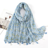 Ethnic Printed Cotton Hijab Viscose Tassels Scarf For Muslim Woman Hijabs Shawls Lady Soft Long Wraps Islim Headband Turban
