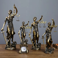 9.5X5X19cm Creative Retro Round Bottom Justice Balance Goddess Pendant Statue Lawyer Decoration Home Desktop Decoration