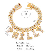Customized Baguette 26 Initials Name Anklet Bracelet For Women Bling A-Z Letter Cuban Ankle Chain Beach Sandals Holiday Jewelry