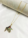 Stainless steel necklace map Flag necklace Palestinian women men's necklace Europe and the United States popular gifts
