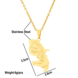 2024 New fashion stainless steel French Martinique map necklace for men and women geometric ethnic style collarbone chain annive