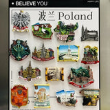 Poland 3D Fridge Magnets Tourism Souvenir Resin Refrigerator Magnets Sticker Collection Handicraft Gift Home Decoration Articles