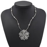 Ethnic Antique Silver Color Moon Choker Necklaces for Women Boho Turquoise Necklace Girls Party Jewelry Gifts