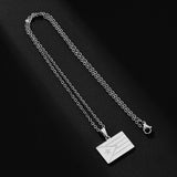 2024 new fashion stainless just wear with love shaped Puerto Rico flag pendant necklace temperament everything collarbone chain
