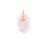 Fatima Hamsa Hand Evil Eye Pendant Lapis Lazuli Amethysts Rose Quart Natural Stone Charm For Making Necklace Bracelet Accessorie