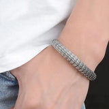 Personality Dragon Scale Bracelet Men's Trend Fashion Retro Chinese Style Reverse Scale Viper Opening Bangles Cuff Jewelry