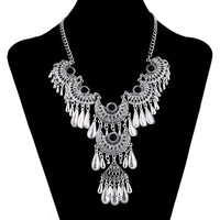 Fashion Ethnic Gypsy Bohemian Choker Necklace For Women Beads Drop Tassel Vintage Big Statement Collier Femme Party Jewelry Gift