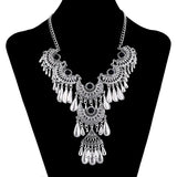 Fashion Ethnic Gypsy Bohemian Choker Necklace For Women Beads Drop Tassel Vintage Big Statement Collier Femme Party Jewelry Gift