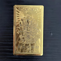 Elegant Golden Foil God of Wealth Card - Luxurious Amulet for Prosperity & Good Fortune, Ideal New Year Gift for Friends &Family
