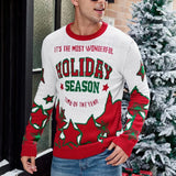 2025 Winter Christmas Men's Knitted Sweater Cartoon Print Full Sleeve O Neck Warm Soft Knitwear Adults Jumper Xmas Look Pullover
