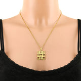 2024 New fashion stainless steel African ancient cultural symbol necklace for women and men couples ethnic style accessories col