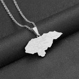 2024 new fashion stainless steel Honduran map with city pendant necklace temperament everything collarbone chain birthday annive