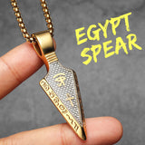 Eye of Horus Spearhead Men Necklaces With Pendant Stainless Steel Jewelry For Male Women Punk HipHop Accessories Gifts Wholesale