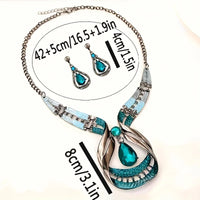 Geometry Fashion Metal Jewelry Set Necklace Earring For Woman New Boho Maxi Statement Collar Jewelry Necklace