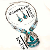 Geometry Fashion Metal Jewelry Set Necklace Earring For Woman New Boho Maxi Statement Collar Jewelry Necklace
