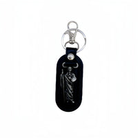 1pc Metal PU Leather St. Jude Pendant Keyring Keychain Religious Ornament