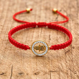 Handmade Red Rope Braided Bracelet Stainless Steel Tibetan Buddhist Lucky Charm Bracelets & Bangles For Women Men Gift