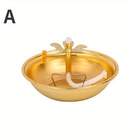 Ghee Lamp Holder Oil Lamp Dish Dimmable Buddhist Alloy Butter Lamp Holder for Living Room Home Desktop Decoration Ornament