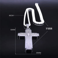 2024 New fashion Bible Cross chain necklace men's temperament everything match stainless steel pendant necklace accessory gift