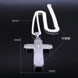 2024 New fashion Bible Cross chain necklace men's temperament everything match stainless steel pendant necklace accessory gift