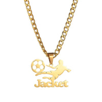 365 New Arrival Custom Name Necklace Personalized Sport Ground Style Nameplate Stainless Steel Jewelry For Men Women Gifts