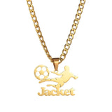 365 New Arrival Custom Name Necklace Personalized Sport Ground Style Nameplate Stainless Steel Jewelry For Men Women Gifts