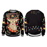 Men Women Llama Ugly Christmas Sweatshirt 3D Funny Print New Year Eve Xmas Sweater Couples Pullover Holiday Party Jumper Tops
