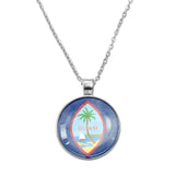 Anniyo America Guam and Hawaii Flag Pendant Necklaces for Women Men United States Jewelry #D0080