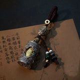 Six Character Great Bright Mantra Rotating Warp Cylinder Pendant Car Keychain For Men Women Jewelry Tassel Budda Beads Accessory