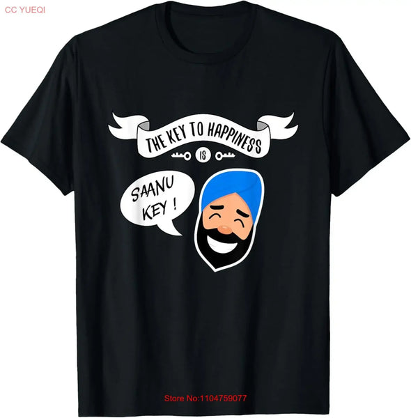 The Key to Happiness is Saanu Funny Indian Sikh T shirt  vintage Washed Breathable homme Casual Slightly designer clothes