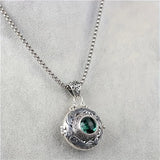 Retro Gawu Box Pendant Can Open Photo Box Sachet Necklace Women's Trendy Jewelry Commemorative Gift