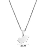 Anniyo 2CM Hungary Map Pendants Necklaces Jewelry Chain Stainless Steel #505362