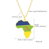 2024 New fashion stainless steel Africa map Berber necklace for men and women geometric titanium steel pendant ethnic style coll