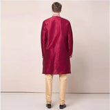 Indian Clothing Embroidery Ethnic Wedding Men's Clothing Red Suit Include Pants Spring Kurta Vintage