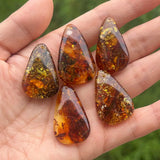 Yoowei Natural Piebald Amber 100% Genuine Unique Pendant Necklace Diy New Oval Water Drop Fashion Jewelry Original Reiki Stone