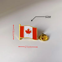 Enamel Canada Flag Lapel Pin - Maple Leaf Patriotic Badge for Suit Blazer - Waving Canadian Flag Pins Bulk Souvenir