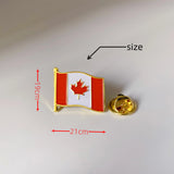 Enamel Canada Flag Lapel Pin - Maple Leaf Patriotic Badge for Suit Blazer - Waving Canadian Flag Pins Bulk Souvenir
