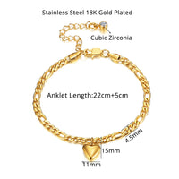 Anklet For Women Gold Color Stainless Steel Cuban Link Ankle Bracelets Summer 2022 Fashion Leg Chain Beach Foot Jewelry Ancklets